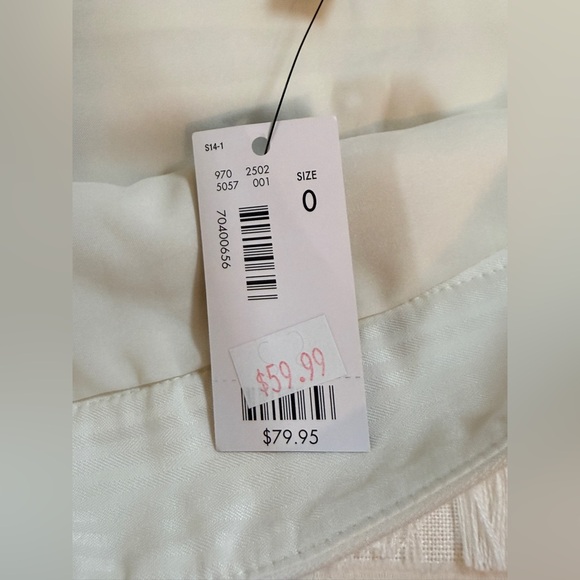 The Limited Fringe Beige Mini Skirt Size 0 - Picture 16 of 16